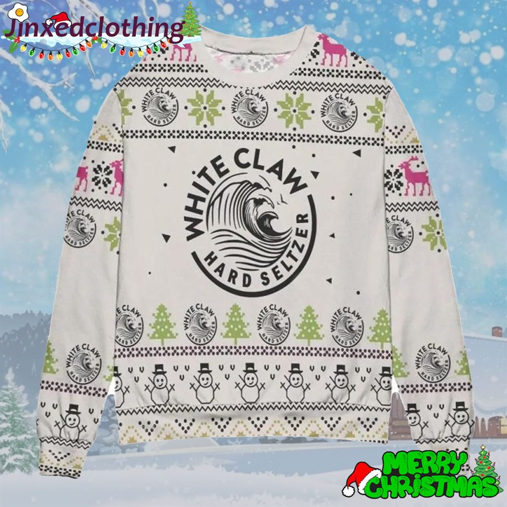 White Claw Hard Seltzer Snowman Ugly Sweater 